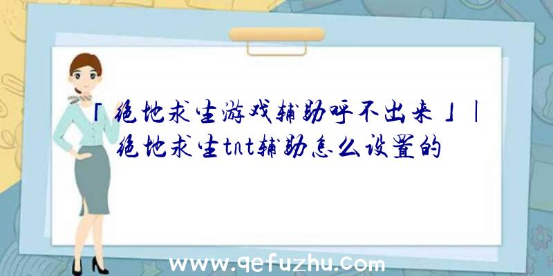 「绝地求生游戏辅助呼不出来」|绝地求生tnt辅助怎么设置的